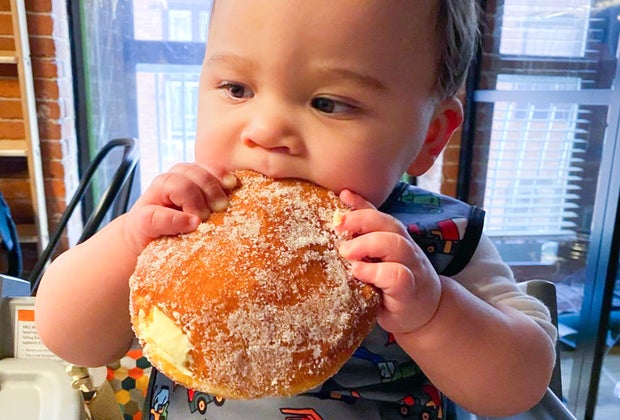 Photo of baby with a donut-Best Places for Breakfast in Boston