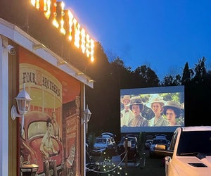 Take in a movie under the stars at Four Brothers Drive-In. Photo courtesy of Four Brothers Drive-In, Facebook