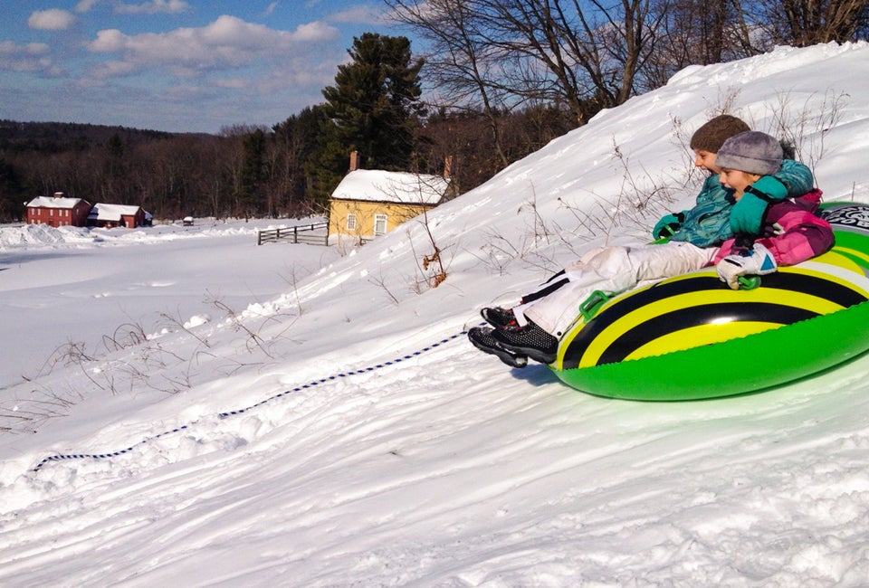 There is fun to be had, indoors and outside, on Christmas Day in Boston! Snowtubing at Fruitlands, photo courtesy of the Massachusetts Office of Tourism.