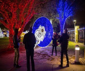 Space Center Houston has undergone a holiday transformation that is out of this world. Photo courtesy of Space Center Houston.