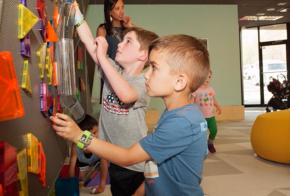 Kids can't get enough of Genius Gems' magnetic interactive light wall.