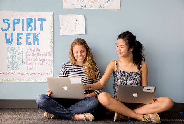 High school girls (and non-binary kids) interested in computer science are encouraged to apply. Photo courtesy Girls Who Code