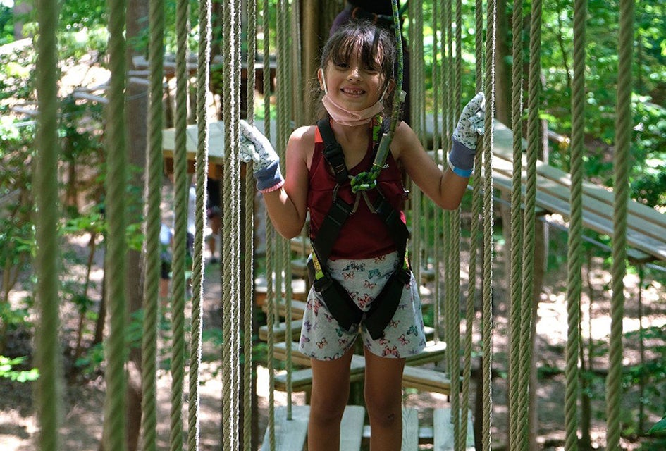 Walk the bridges at Go Ape USA. Photo courtesy the park