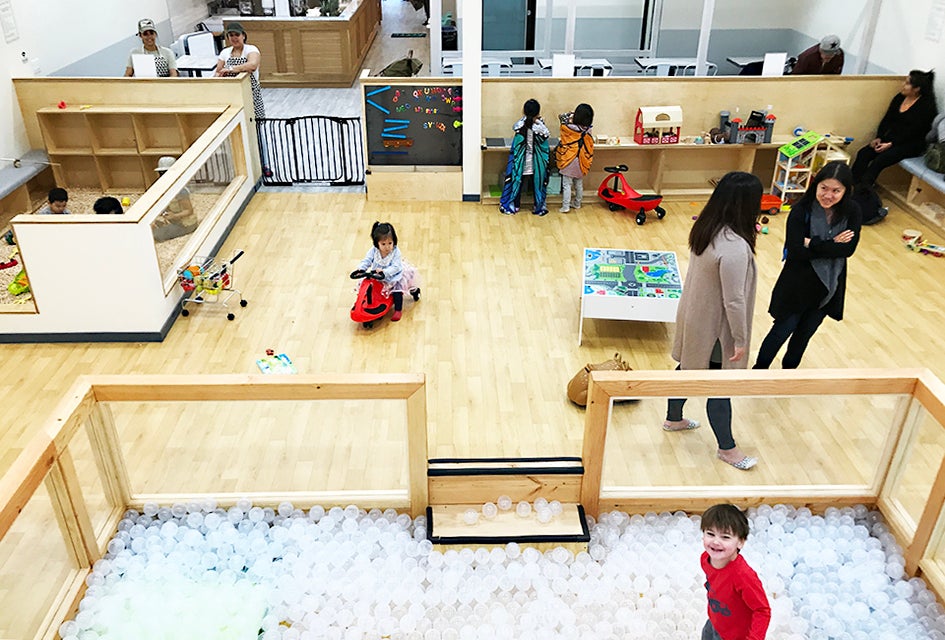 At Good Day Play Cafe, parents and caregivers can sit back in the cafe at still keep an eye on their kiddos in the play space. Photo by Louise Trapasso 