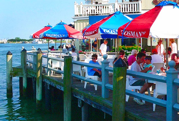Dine on the dock at Gosman's