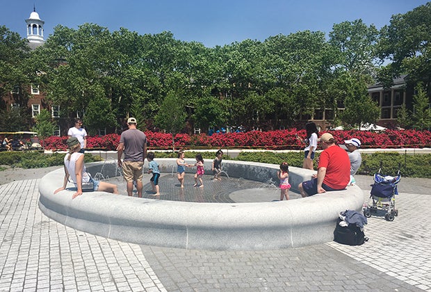 Splash pads and play fountains in NYC Governors Island