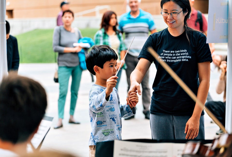 Try conducting an orchestra at Grand Ave Arts: All Access. Photo courtesy of The Colburn School