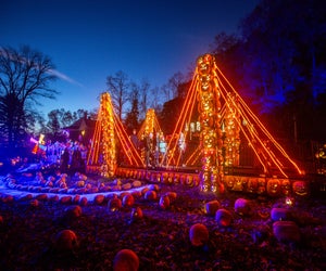 The Great Jack-o'-Lantern Blaze in Van Cortlandt Manor is a must-do Halloween event in the tri-state area. Photo courtesy of the Historic Hudson Valley
