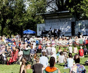 Set up a picnic in the grass and enjoy music at Great Jazz on the Great Hill.  Photo courtesy of the festival