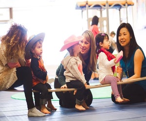 You’ll learn a variety of ways to play with your newest little bundle of joy at a baby class at a Gymboree class. Photo courtesy of Gymboree