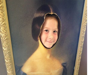 Kids can step into classic portraits. Photo courtesy of Henry Whitfield State Museum