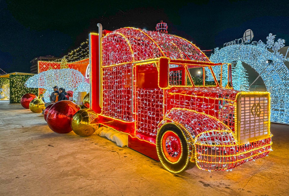 Coca-Cola Classic Christmas is now open outside Memorial City Mall. Photo by Elizabeth R.