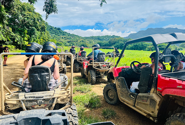 ATV rides through Carabali Rainforest Adventure Park in Puerto Rico