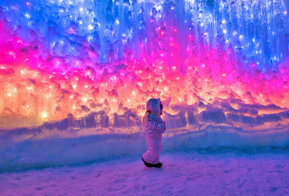 Explore the colorful Ice Castles in Midway, Utah. Photo by AJ Mellor/Ice Castles