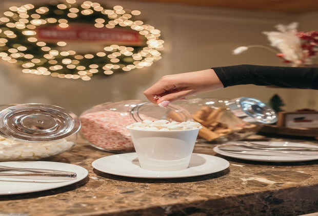Calamigos Guest Ranch Christmas fun includes a hot chocolate bar.
