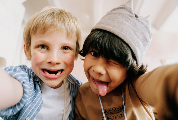 Boys taking a selfie