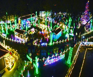 Experience a train ride through a gorgeous display of Christmas lights at DiDonato's Family Fun Center. Photo courtesy of DiDonato's
