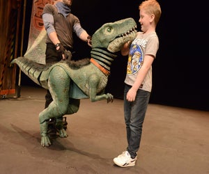 Say hello to the interactive dinos (if you dare) at Dinosaur World Live this weekend. Photo courtesy of Dinosaur World Live