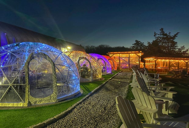 Image of Aquila's Nest Vineyards Igloo dining in Connecticut