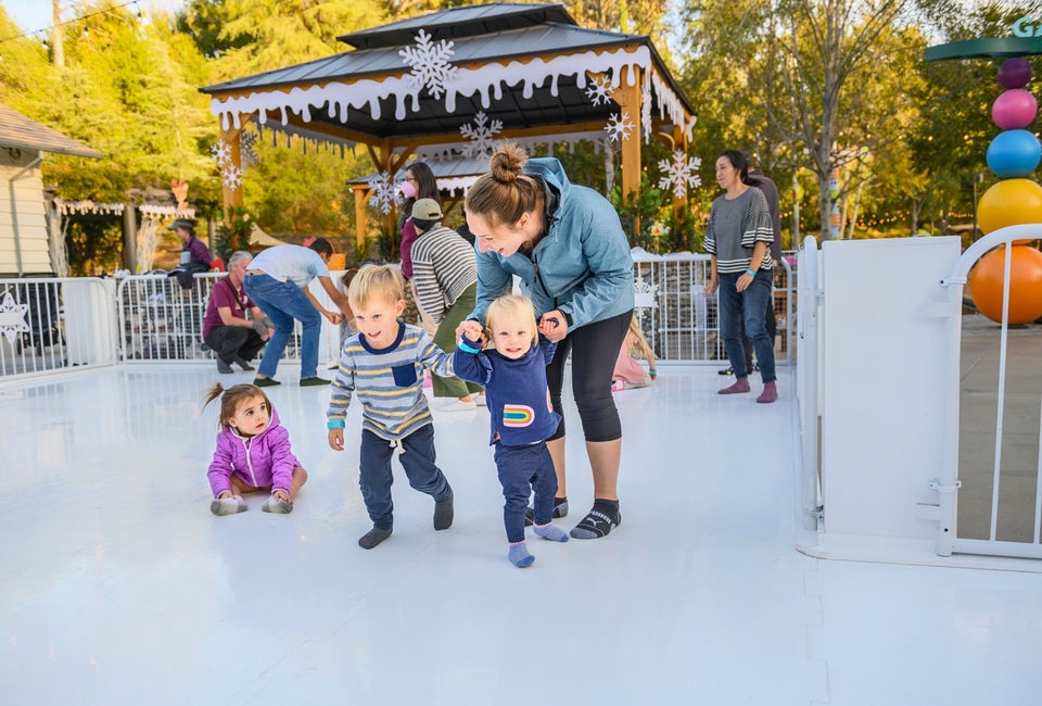 Sock skating is a unique holiday activity in LA. Photo by Jamie Pham