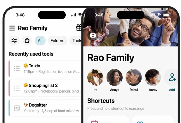 screenshot of the Maple calendaring app for families