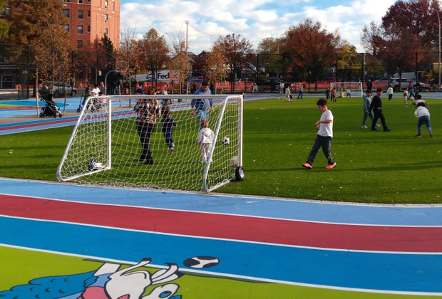 PS 197 playground renovation: There's plenty of space for sports at the redesigned playground