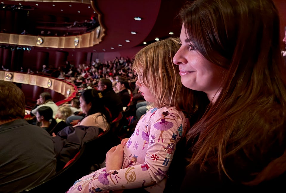 Even from the third ring, young audience members are entranced by the New York City Ballet's Family Saturdays program. 
