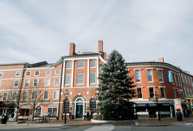 Image of Portsmouth NH at Holidays - Christmas towns near Boston
