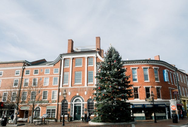 Image of Portsmouth NH at Holidays - Christmas towns near Boston