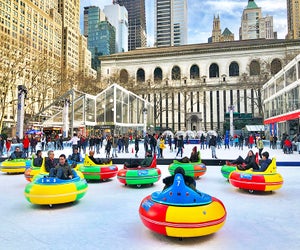 Bryant Park gets ready to welcome back its bumper cars this January. Photo by Janet Bloom