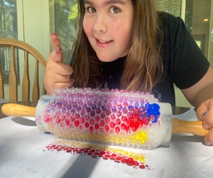 Bubble wrap games and crafts to try with kids! Photo by Ally Noel