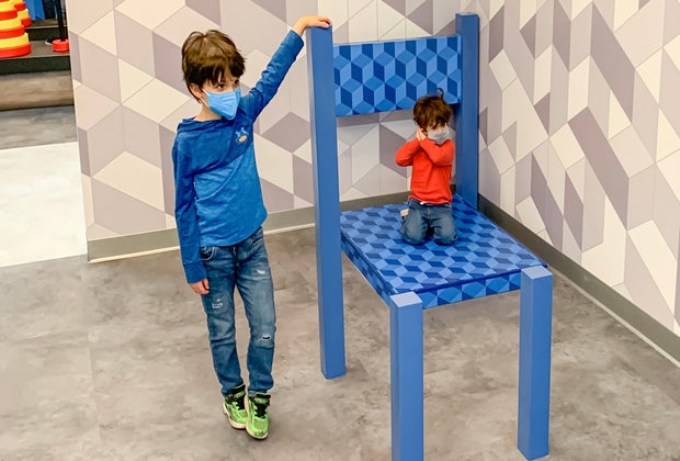 Visiting Philly's Museum of Illusions with Kids: The Tiny Chair