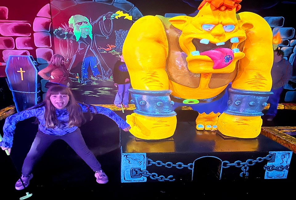 Your little monsters will love glow-in-the-dark Monster Mini Golf in Marietta! Photo by author