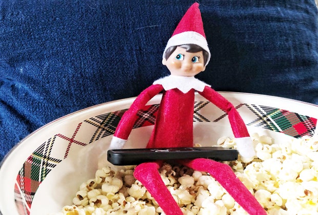 Eld on the shelf hoardes the remote and eats all the popcorn