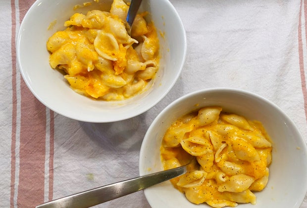 Healthy mac and cheese, made in an Instant Pot with hidden veggies