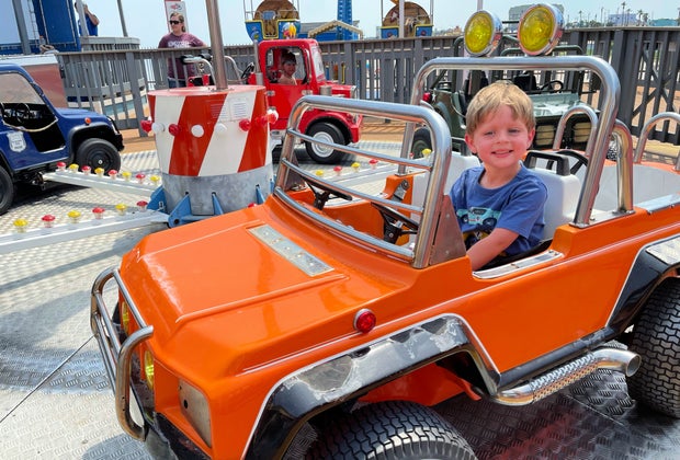 Kiddie ride at Pleasure Pier Galveston Texas