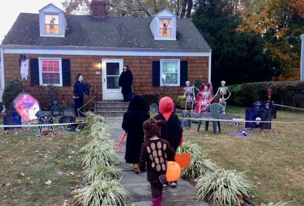 Image of a house in a great trick-or-treat neighborhood in CT.