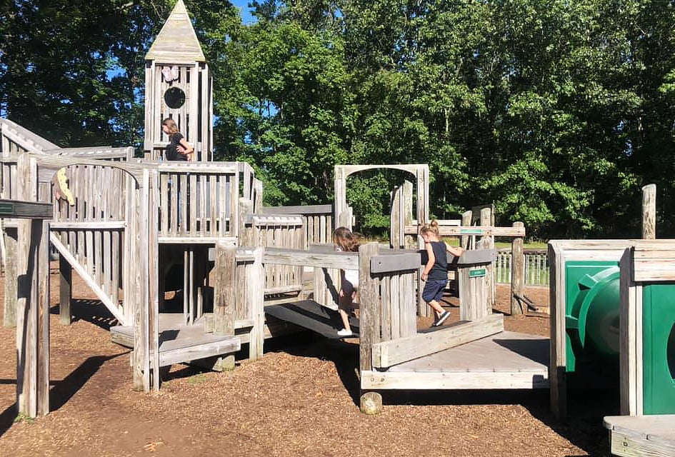 The Jackson Jungle Playground offers a maze of towers to climb and explore. Photo by Brittany Bates