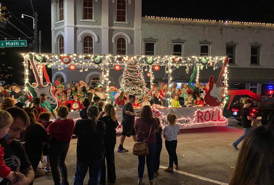 Head to the historic town of Brenham, founded in 1844. Photo of the Christmas Stroll and Lighted Parade courtesy of cityofbrenham.org