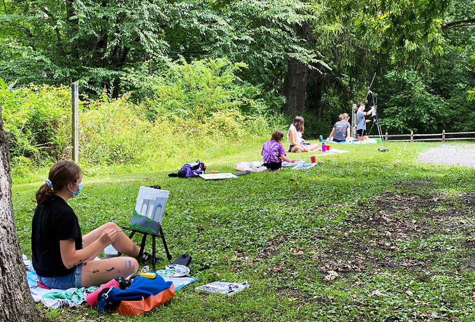 Enjoy art in the great outdoors at the Katonah Arts Center's summer camp. Photo courtesy of the Center