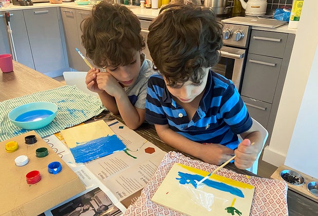 Stress Relief Activities for Kids: painting with kids