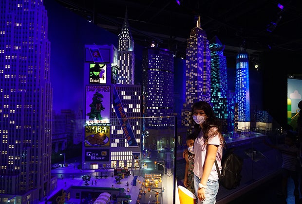 Girls exploring Miniland at Legoland Discovery Center