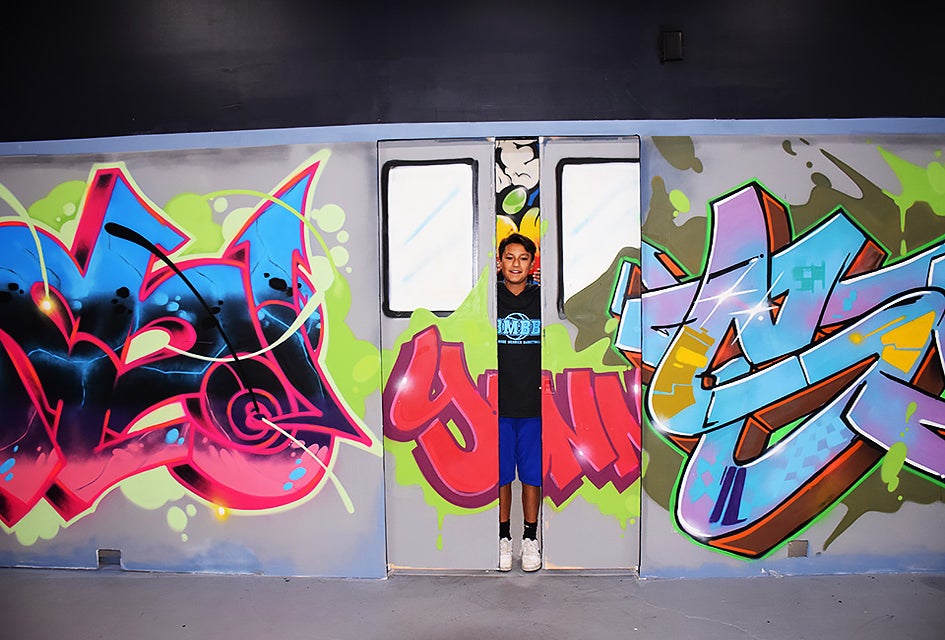 Graff Lab opened the door on creativity and legal street art to Long Island kids this year. Photo by Jaime Sumersille
