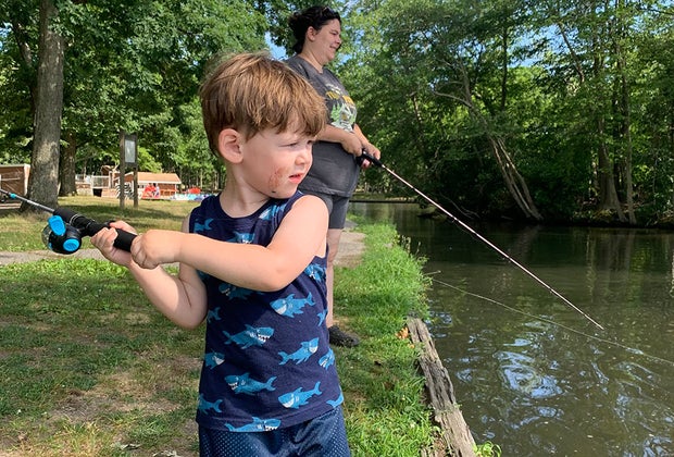 fishing in Belmont Lake
