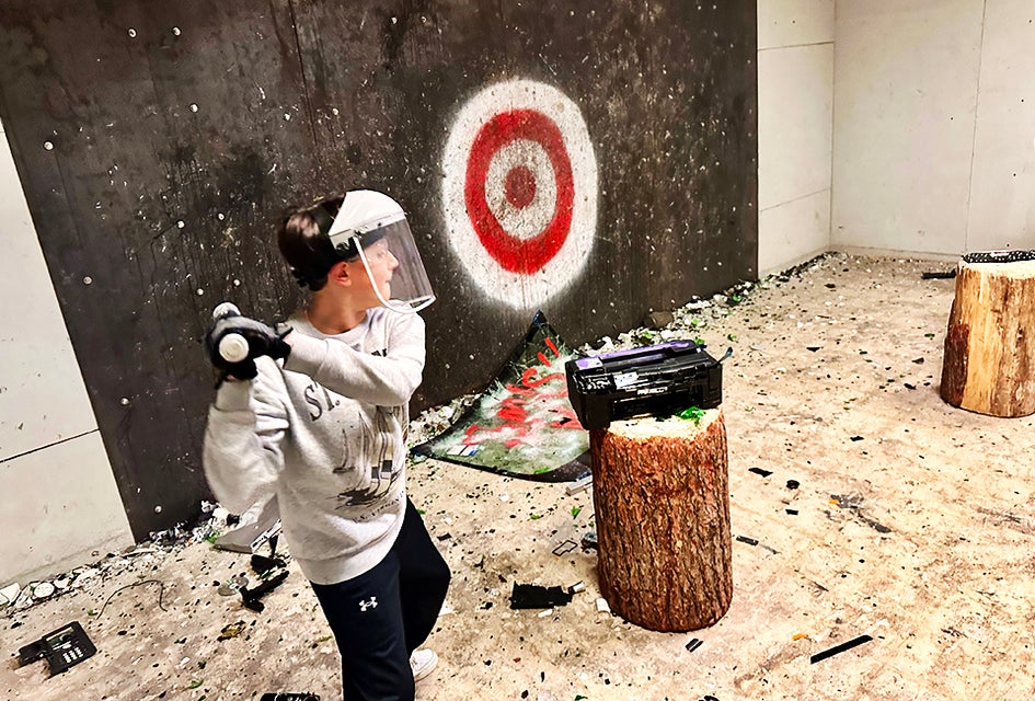 The rage rooms at iSmash in Farmingdale can be booked for 20-minute sessions. 