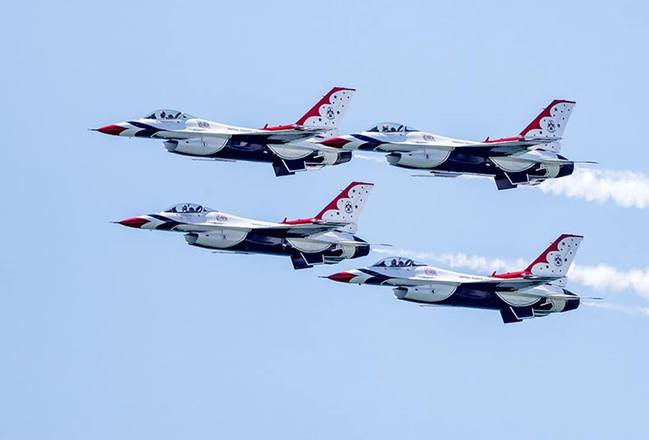 The US Air Force Thunderbirds headline the Jones Beach Air Show in 2025. Photo courtesy of the U.S. Navy