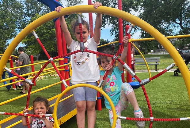 Newbridge Road Park Playground kids on a playground
