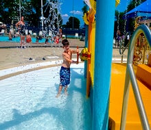 Cantiague Park's splash pad offers water play for all ages. 