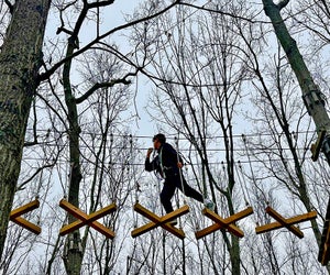 Get outside and experience an aerial adventure at the Adventure Park at Long Island. 