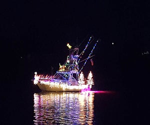 Boats will light up New Rochelle Harbor on Saturday. Photo courtesy of the Lighted Boat Parade